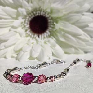 Bracciale in metallo anallergico con inserti in acciaio e cristalli Swarovski