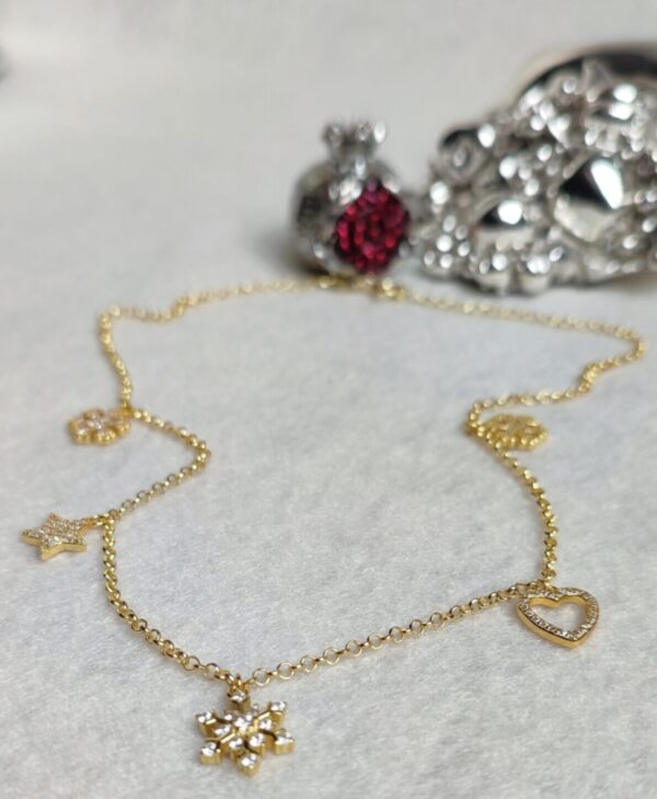 Girocollo in Ag925 con charms in Ag925 e zirconi