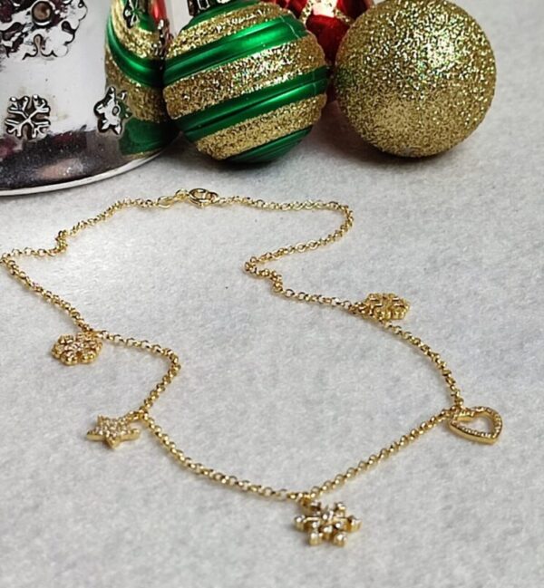 Girocollo in Ag925 con charms in Ag925 e zirconi