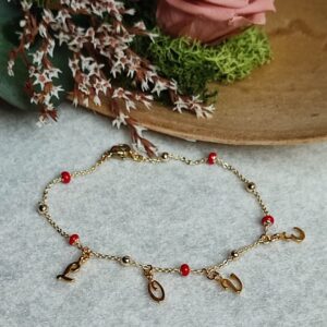 Bracciale in metallo anallergico con inserti smaltati e charms placcati oro fino